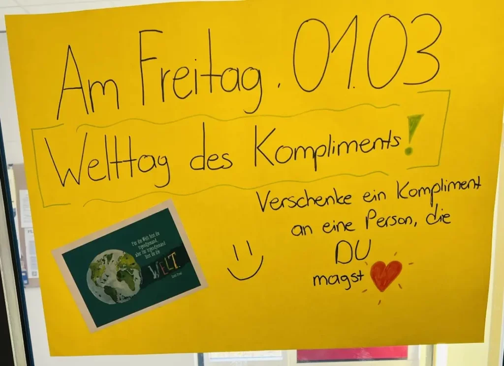 Plakat zum Welttag des Kompliments