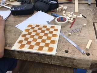Schach Bild eines selbstgebauten Schachbrettes