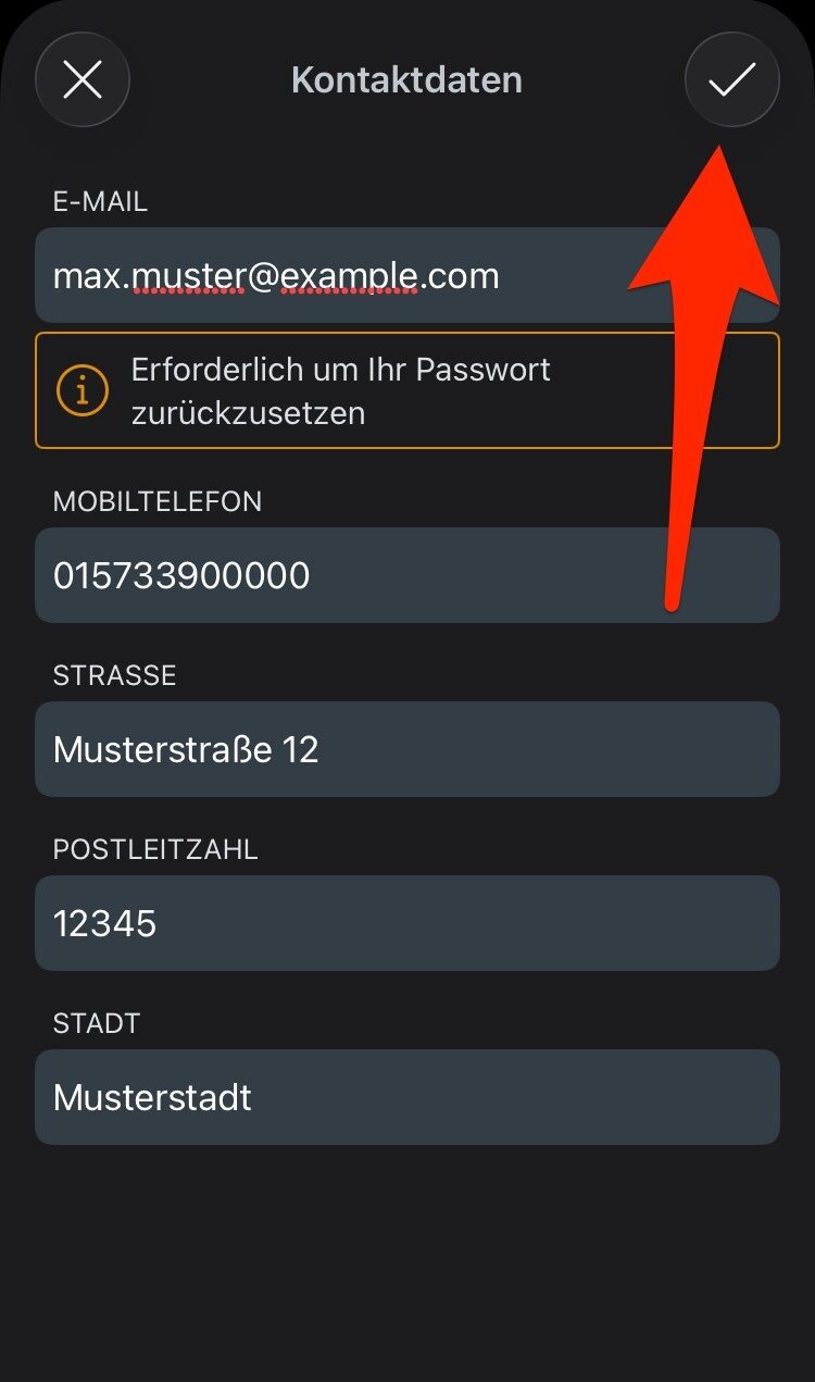 Screenshot Untis-App Kontaktdaten